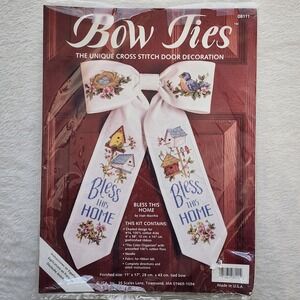 JCA Bless This Home Counted Cross Stitch Kit Bow Birdhouse Bird Nest Floral